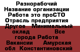 Разнорабочий › Название организации ­ Работа-это проСТО › Отрасль предприятия ­ Другое › Минимальный оклад ­ 24 500 - Все города Работа » Вакансии   . Амурская обл.,Константиновский р-н